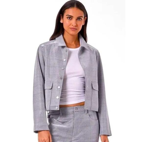 NWT Noli SET Siver Plaid Jacket & Pants. - Picture 3 of 16